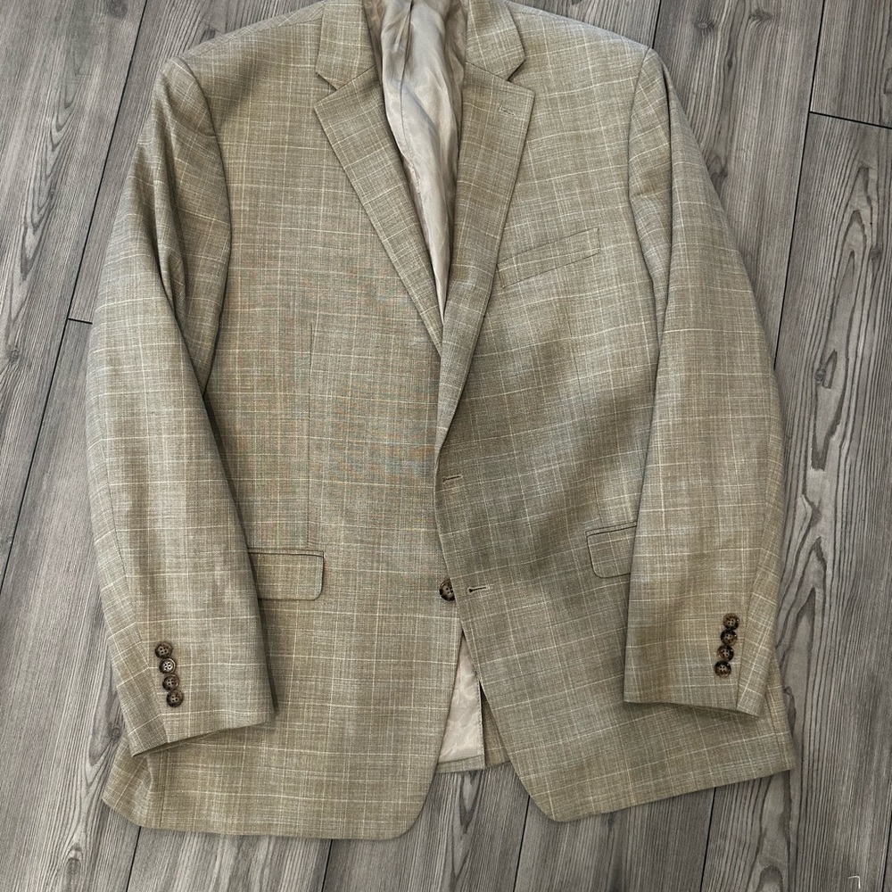 Ralph Lauren Light Tan Plaid Blazer Size 42L